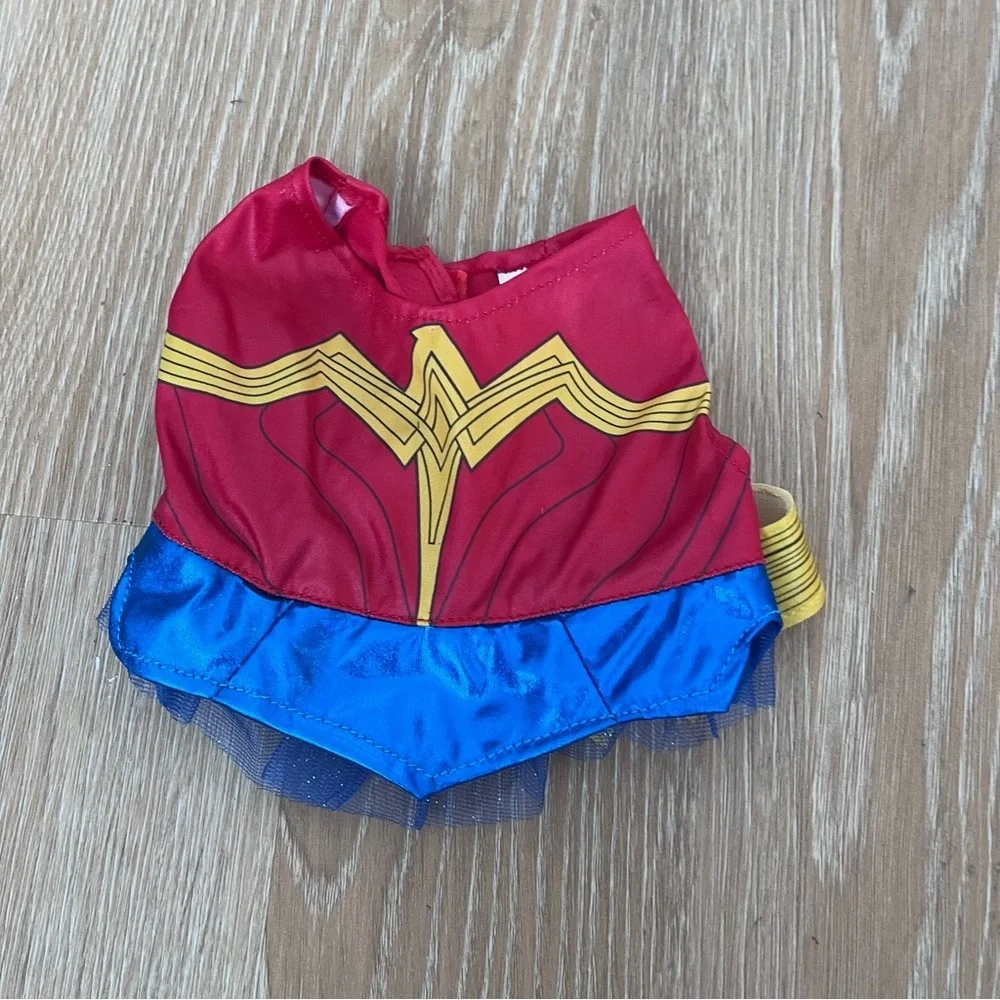Dog Wonder Woman costume red and blue